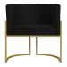 Kit 2 Poltronas Decorativa Sala de Estar Luana Base Gold Suede Preto - Montanaris Decor