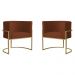 Kit 2 Poltronas Decorativa Sala de Estar Luana Base Gold Suede Terracota - Montanaris Decor