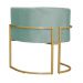 Kit 2 Poltronas Decorativa Sala de Estar Luana Base Gold Veludo Acqua - Montanaris Decor