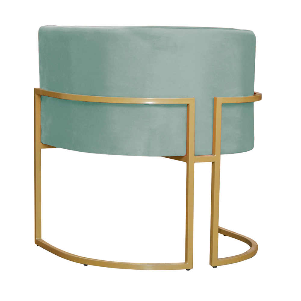 Kit 2 Poltronas Decorativa Sala de Estar Luana Base Gold Veludo Acqua - Montanaris Decor