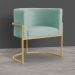 Kit 2 Poltronas Decorativa Sala de Estar Luana Base Gold Veludo Acqua - Montanaris Decor