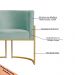Kit 2 Poltronas Decorativa Sala de Estar Luana Base Gold Veludo Acqua - Montanaris Decor