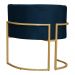 Kit 2 Poltronas Decorativa Sala de Estar Luana Base Gold Veludo Azul Marinho - Montanaris Decor