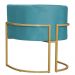 Kit 2 Poltronas Decorativa Sala de Estar Luana Base Gold Veludo Azul Turquesa - Montanaris Decor