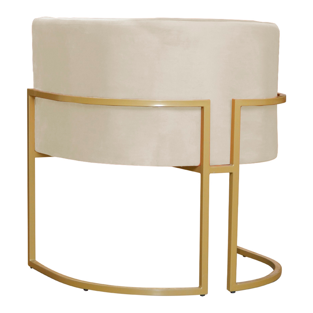 Kit 2 Poltronas Decorativa Sala de Estar Luana Base Gold Veludo Bege - Montanaris Decor