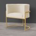 Kit 2 Poltronas Decorativa Sala de Estar Luana Base Gold Veludo Bege - Montanaris Decor