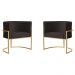 Kit 2 Poltronas Decorativa Sala de Estar Luana Base Gold Veludo Marrom - Montanaris Decor