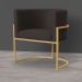 Kit 2 Poltronas Decorativa Sala de Estar Luana Base Gold Veludo Marrom - Montanaris Decor
