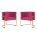 Kit 2 Poltronas Decorativa Sala de Estar Luana Base Gold Veludo Pink - Montanaris Decor