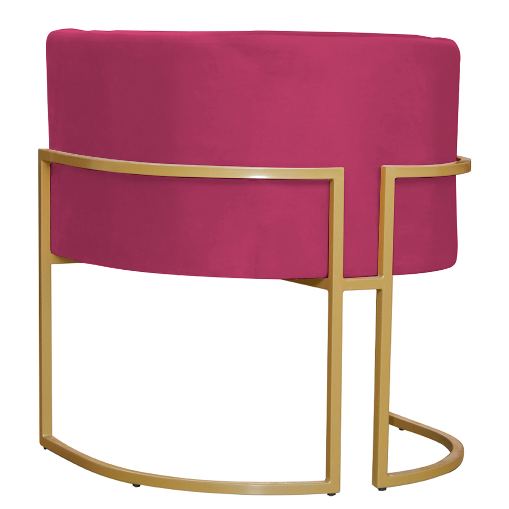 Kit 2 Poltronas Decorativa Sala de Estar Luana Base Gold Veludo Pink - Montanaris Decor