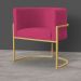 Kit 2 Poltronas Decorativa Sala de Estar Luana Base Gold Veludo Pink - Montanaris Decor