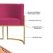 Kit 2 Poltronas Decorativa Sala de Estar Luana Base Gold Veludo Pink - Montanaris Decor