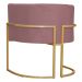 Kit 2 Poltronas Decorativa Sala de Estar Luana Base Gold Veludo Rosê - Montanaris Decor