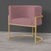 Kit 2 Poltronas Decorativa Sala de Estar Luana Base Gold Veludo Rosê - Montanaris Decor