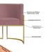 Kit 2 Poltronas Decorativa Sala de Estar Luana Base Gold Veludo Rosê - Montanaris Decor