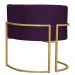 Kit 2 Poltronas Decorativa Sala de Estar Luana Base Gold Veludo Roxo - Montanaris Decor
