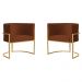 Kit 2 Poltronas Decorativa Sala de Estar Luana Base Gold Veludo Terracota - Montanaris Decor
