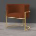 Kit 2 Poltronas Decorativa Sala de Estar Luana Base Gold Veludo Terracota - Montanaris Decor