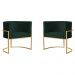 Kit 2 Poltronas Decorativa Sala de Estar Luana Base Gold Veludo Verde - Montanaris Decor