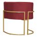 Kit 2 Poltronas Decorativa Sala de Estar Luana Base Gold Veludo Vermelho - Montanaris Decor