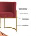 Kit 2 Poltronas Decorativa Sala de Estar Luana Base Gold Veludo Vermelho - Montanaris Decor