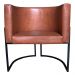 Kit 2 Poltronas Decorativa Sala de Estar Luana Base Preta PU Caramelo - Montanaris Decor