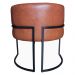 Kit 2 Poltronas Decorativa Sala de Estar Luana Base Preta PU Caramelo - Montanaris Decor