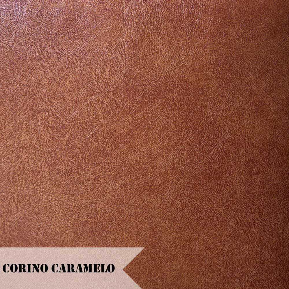 Kit 2 Poltronas Decorativa Sala de Estar Luana Base Preta PU Caramelo - Montanaris Decor