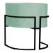 Kit 2 Poltronas Decorativa Sala de Estar Luana Base Preta Veludo Acqua - Montanaris Decor