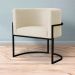 Kit 2 Poltronas Decorativa Sala de Estar Luana Base Preta Veludo Bege - Montanaris Decor