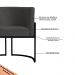 Kit 2 Poltronas Decorativa Sala de Estar Luana Base Preta Veludo Cinza - Montanaris Decor