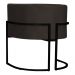 Kit 2 Poltronas Decorativa Sala de Estar Luana Base Preta Veludo Marrom - Montanaris Decor