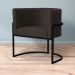 Kit 2 Poltronas Decorativa Sala de Estar Luana Base Preta Veludo Marrom - Montanaris Decor