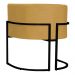 Kit 2 Poltronas Decorativa Sala de Estar Luana Base Preta Veludo Mostarda - Montanaris Decor
