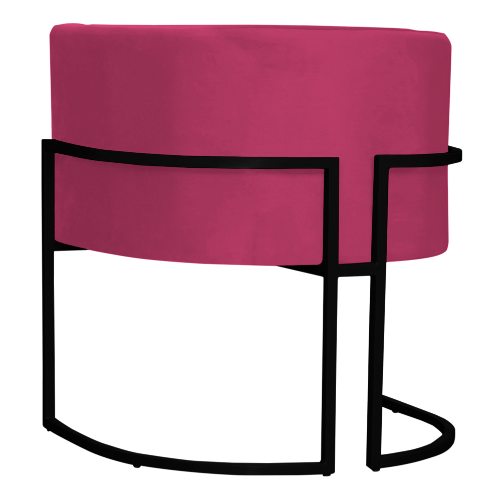 Kit 2 Poltronas Decorativa Sala de Estar Luana Base Preta Veludo Pink - Montanaris Decor
