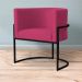 Kit 2 Poltronas Decorativa Sala de Estar Luana Base Preta Veludo Pink - Montanaris Decor