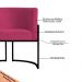 Kit 2 Poltronas Decorativa Sala de Estar Luana Base Preta Veludo Pink - Montanaris Decor