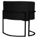 Kit 2 Poltronas Decorativa Sala de Estar Luana Base Preta Veludo Preto - Montanaris Decor