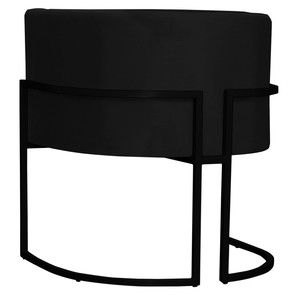 Kit 2 Poltronas Decorativa Sala de Estar Luana Base Preta Veludo Preto - Montanaris Decor