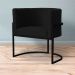 Kit 2 Poltronas Decorativa Sala de Estar Luana Base Preta Veludo Preto - Montanaris Decor