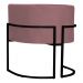 Kit 2 Poltronas Decorativa Sala de Estar Luana Base Preta Veludo Rosê - Montanaris Decor