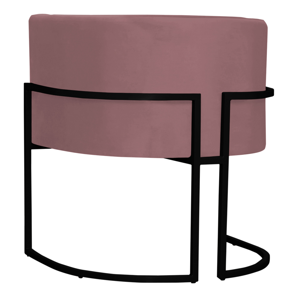 Kit 2 Poltronas Decorativa Sala de Estar Luana Base Preta Veludo Rosê - Montanaris Decor