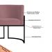 Kit 2 Poltronas Decorativa Sala de Estar Luana Base Preta Veludo Rosê - Montanaris Decor