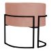 Kit 2 Poltronas Decorativa Sala de Estar Luana Base Preta Veludo Rosa - Montanaris Decor