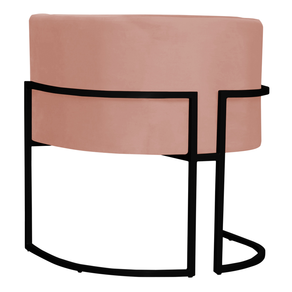 Kit 2 Poltronas Decorativa Sala de Estar Luana Base Preta Veludo Rosa - Montanaris Decor