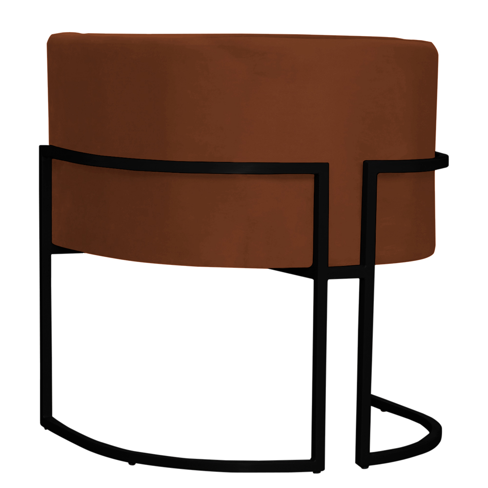 Kit 2 Poltronas Decorativa Sala de Estar Luana Base Preta Veludo Terracota - Montanaris Decor