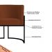 Kit 2 Poltronas Decorativa Sala de Estar Luana Base Preta Veludo Terracota - Montanaris Decor