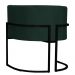 Kit 2 Poltronas Decorativa Sala de Estar Luana Base Preta Veludo Verde - Montanaris Decor