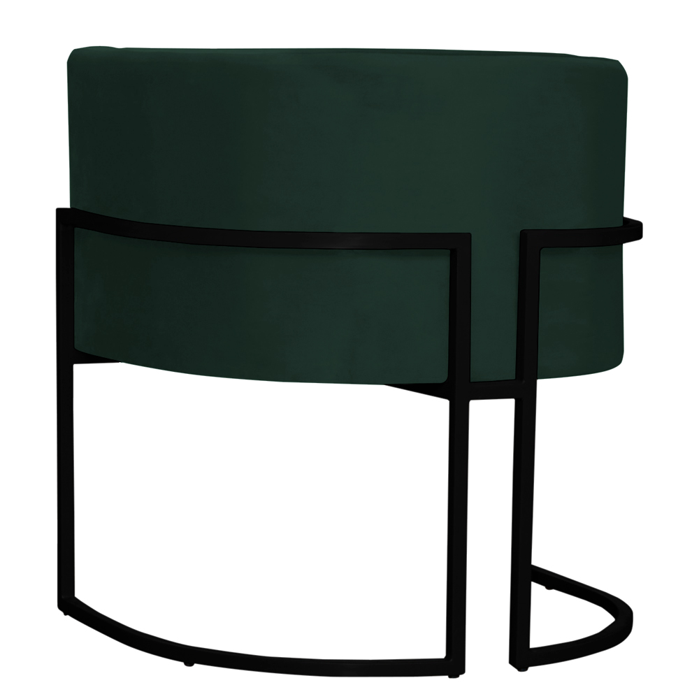 Kit 2 Poltronas Decorativa Sala de Estar Luana Base Preta Veludo Verde - Montanaris Decor