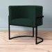 Kit 2 Poltronas Decorativa Sala de Estar Luana Base Preta Veludo Verde - Montanaris Decor